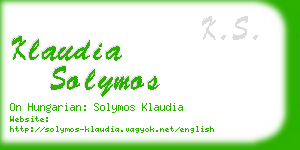 klaudia solymos business card